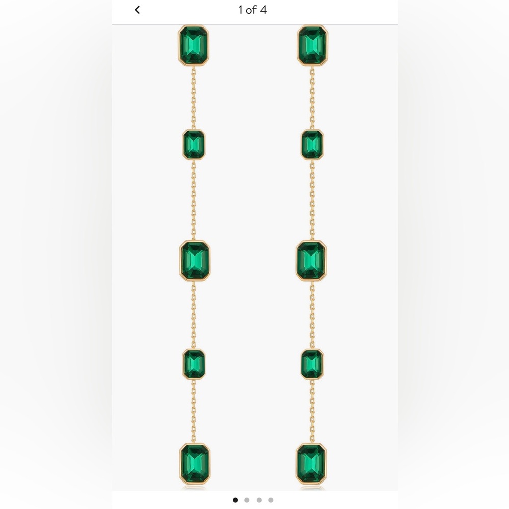 Ettika Emerald Green and Gold Chain Earrings - NWT